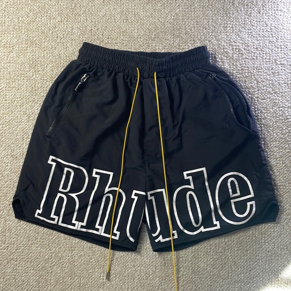 Rhude Logo Shorts, Black, Medium